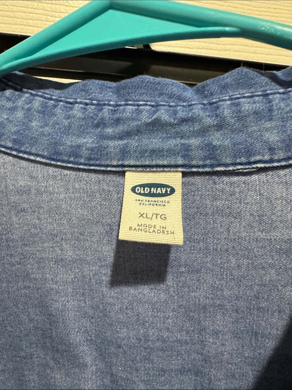 Old Navy Denim Button-Front Shirt Dress - Blue XL - Picture 2 of 6